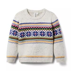 Janie and Jack The Flurry Fair Isle Sweater with Multicolor Accents 12-18 Boy